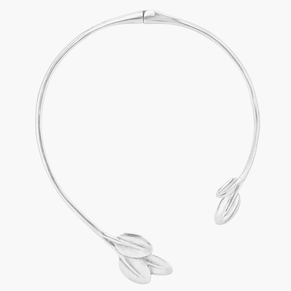 NWT Uno de 50 Helena Leaf Silver Collar Necklace - Picture 4 of 14
